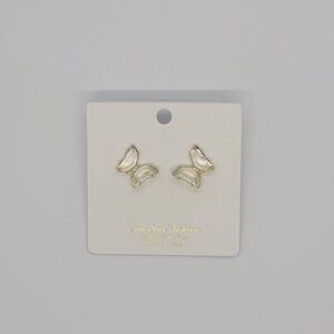Acrylic and Gold Butterfly Earrings